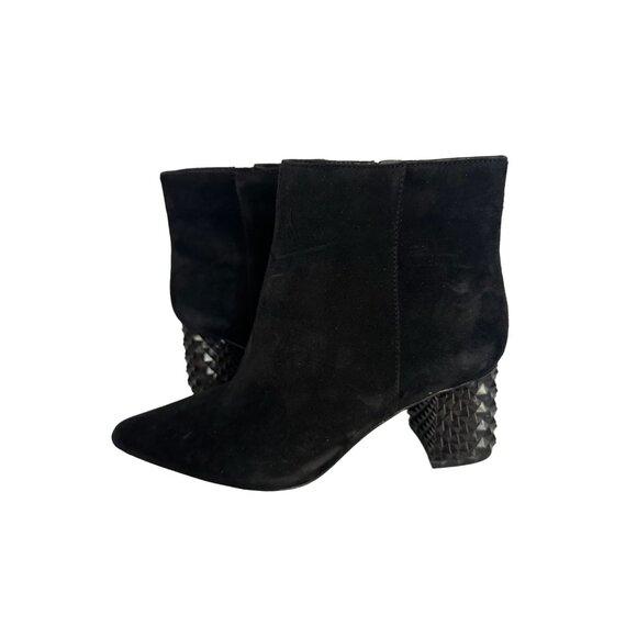 ANTONIO MELANI Black Suede Booties Heels Boots Size 6.5 NEW New without box - Picture 3 of 7